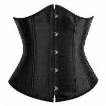 Sexy women solid satin underbust corsets plus size black white M1743